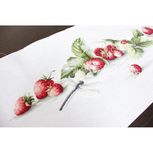 Luca-s Etude With Strawberries Counted Cross Stitch Kit